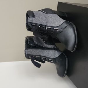 Black and Grey high heel booties